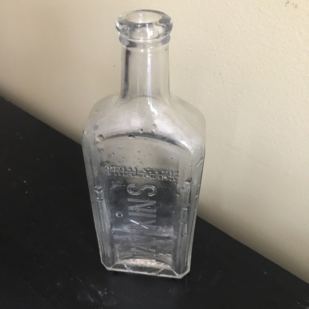 VINTAGE COLLECTIBLE WATKINS TRIAL MARK MEDICINE BOTTLE - 8 1/2" TALL-CLEAR GLASS